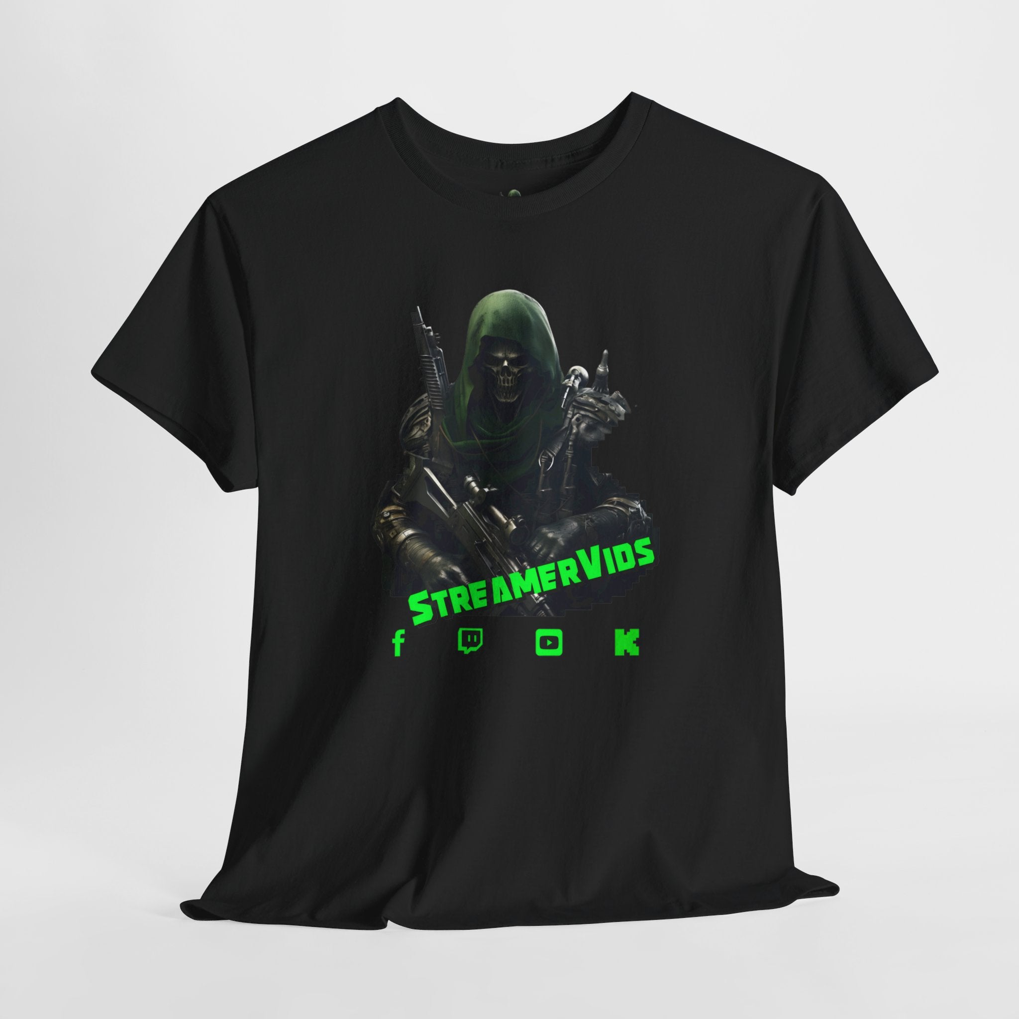 StreamerVids with Gun Unisex Heavy Cotton Tee